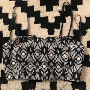 Forever 21 Tribal Print Crop/Bandeau Top S